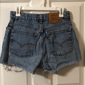 High waisted jean shorts